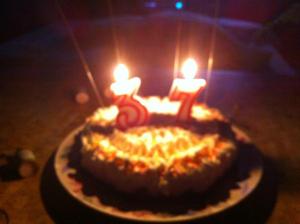 Birthday cake with 37 candles